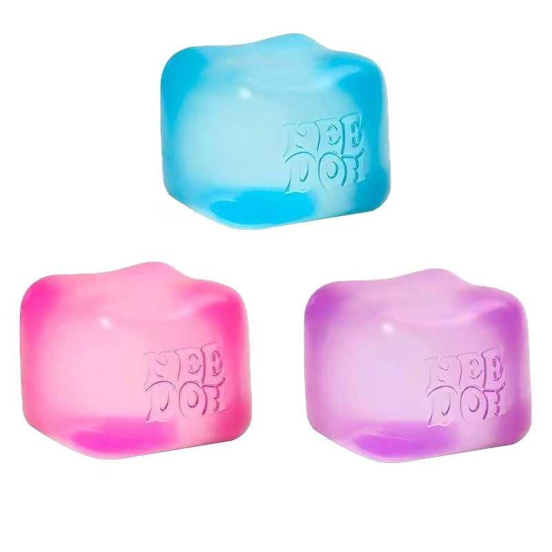 Needoh Stress Relief Squishy Cube Sensory Toy Multiple Varients